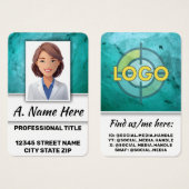 先生教育者の学校地区管理者のスタッフの写真 (正面&裏面)