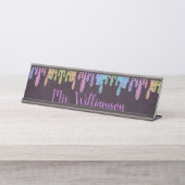 先生教育者プロフェッショナルグリッタースパークル デスクネームプレート (正面)