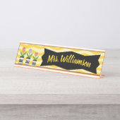 先生教育者プロフェッショナルフラワーズ デスクネームプレート (正面)