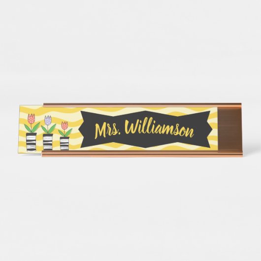 先生教育者プロフェッショナルフラワーズ デスクネームプレート (正面)