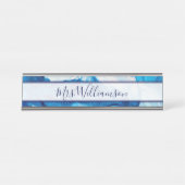 先生教育者プロフェッショナルブルーマーブル デスクネームプレート (正面)