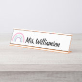 先生教育者プロフェッショナルレインボー デスクネームプレート (正面)