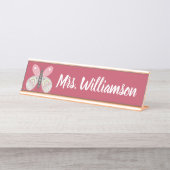 先生教育者プロフェッショナル蝶 デスクネームプレート (正面)