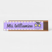 先生教育者図書館プロフェッショナル賢いフクロウ デスクネームプレート (正面)