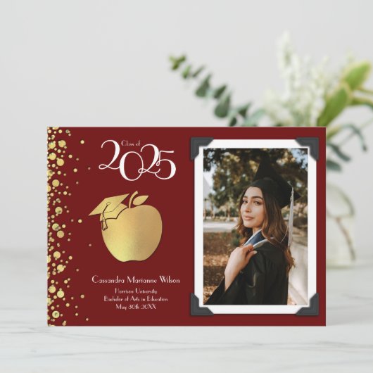 先生教育金ゴールド卒業発表 招待状 (スタンド正面)