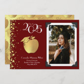 先生教育金ゴールド卒業発表 招待状 (正面/裏面)