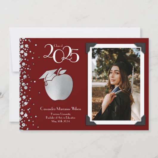 先生教育銀の卒業発表 招待状 (正面)