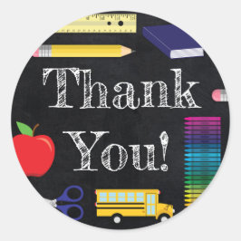 先生教育Chalkboard卒業ありがとう ラウンドシール