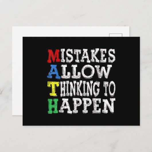 先生数学の愛好家の間違いは考えるを許す ポストカード (正面/裏面)