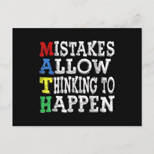 先生数学の愛好家の間違いは考えるを許す ポストカード (正面)