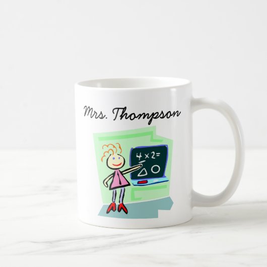 先生数学Chalkboard教室デザイン コーヒーマグカップ (右)