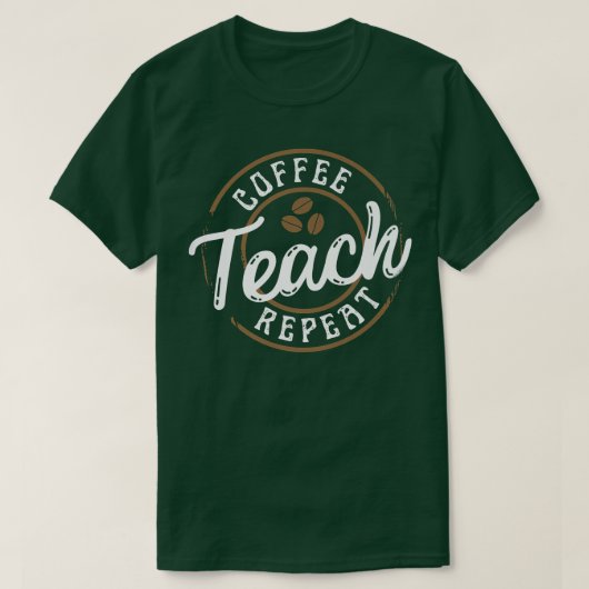 先生新学期おもしろい先生コーヒ教えー Tシャツ (デザイン正面)