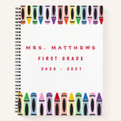 先生新学期カウトカラークレヨン ノートブック (正面)