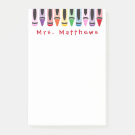先生新学期カウトカラークレヨン ポストイット