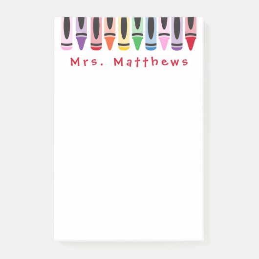 先生新学期カウトカラークレヨン ポストイット (正面)