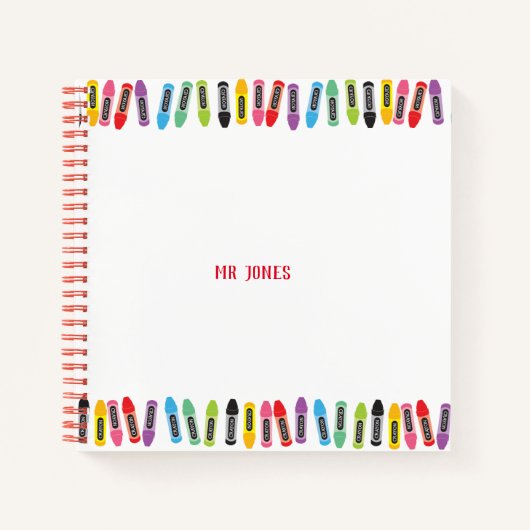 先生新学期キュートカラークレヨン ノートブック (正面)