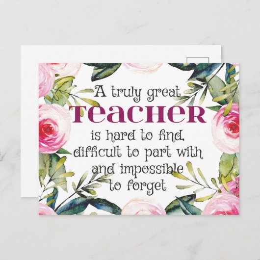 先生新学期ギフト先生ウェルカムサイン ポストカード (正面/裏面)