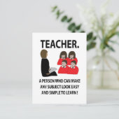 先生新学期引用文タイポグラフィ先生 ポストカード (スタンド正面)