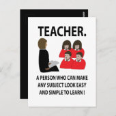 先生新学期引用文タイポグラフィ先生 ポストカード (正面/裏面)