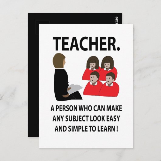 先生新学期引用文タイポグラフィ先生 ポストカード (正面/裏面)