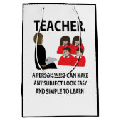 先生新学期引用文タイポグラフィ先生 ミディアムペーパーバッグ (正面)