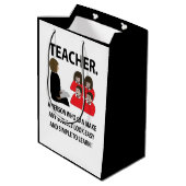 先生新学期引用文タイポグラフィ先生 ミディアムペーパーバッグ (裏面アングル)