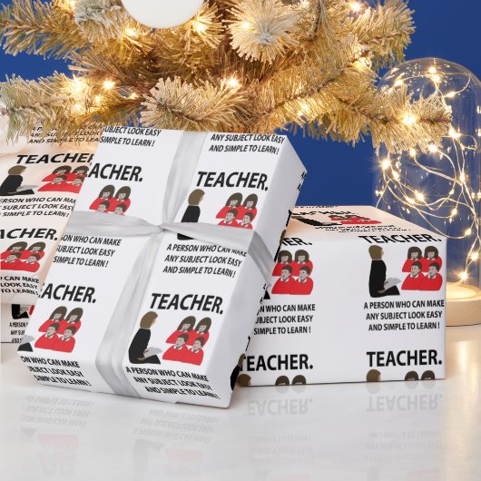 先生新学期引用文タイポグラフィ先生 ラッピングペーパー (クリスマス)