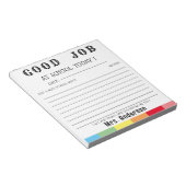 先生新学期書の良い仕事カスタム ノートパッド (アングル)