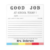 先生新学期書の良い仕事カスタム ノートパッド (正面)