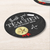 先生日 | 先生評価 ラウンドペーパーコースター (アングル)