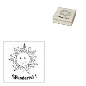 先生晴れた笑顔の顔ウッドアートスタンプ ラバースタンプ (押印)