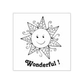 先生晴れた笑顔の顔ウッドアートスタンプ ラバースタンプ (インプリント)