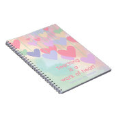 先生最高のサンキューハートカラフル水色 ノートブック (右側)