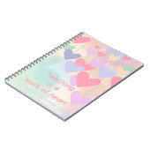 先生最高のサンキューハートカラフル水色 ノートブック (左側)