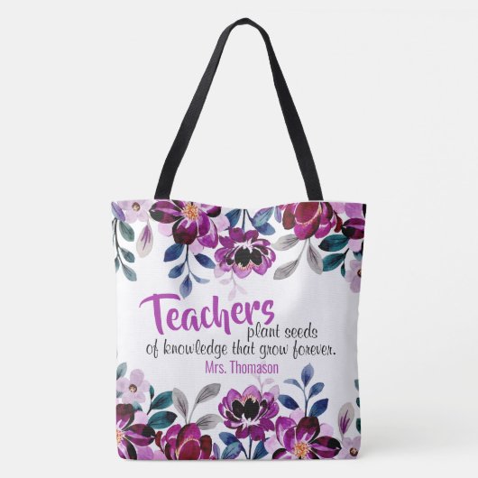 先生植物の種子の知識先生名 トートバッグ (裏面)