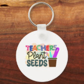 先生植物シーズカラフルラウンドキーチェーンギフト キーホルダー (正面)