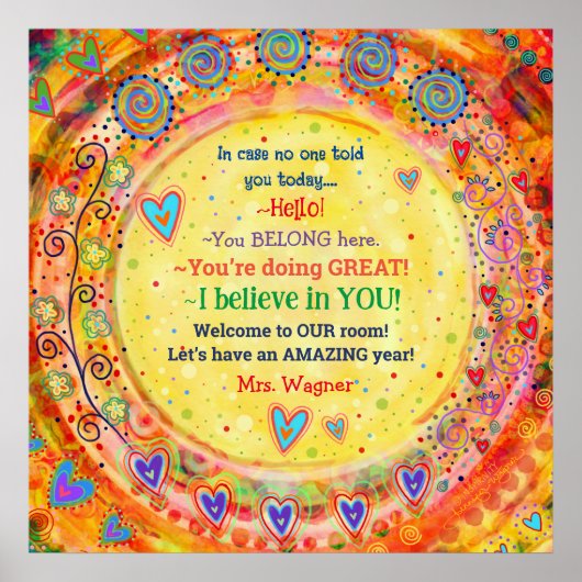 先生歓迎の学生パーソナライズされた教室 ポスター (正面)