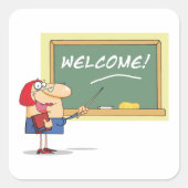 先生歓迎 スクエアシール (正面)