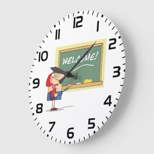 先生歓迎 ラージ壁時計 (傾斜)