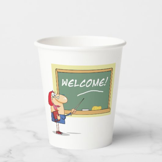 先生歓迎 紙コップ (正面)