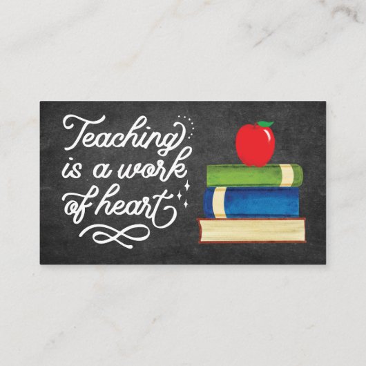 先生水感動的彩アップル黒板 名刺 (裏面)