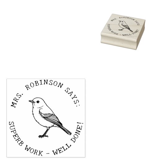 先生独自のアメリカンロビンの素晴らしい作品を作成 ラバースタンプ (押印)