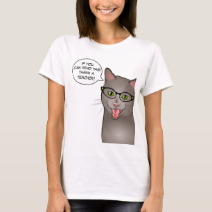 先生猫のおもしろいでカスタマイズ可能なワイシャツ Tシャツ