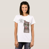 先生猫のおもしろいでカスタマイズ可能なワイシャツ Tシャツ (正面フル)