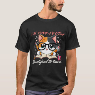 先生猫T教えシャツデザイン Tシャツ