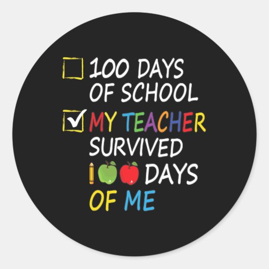 先生生き延び100日の私のおもしろい学校先生 ラウンドシール (正面)