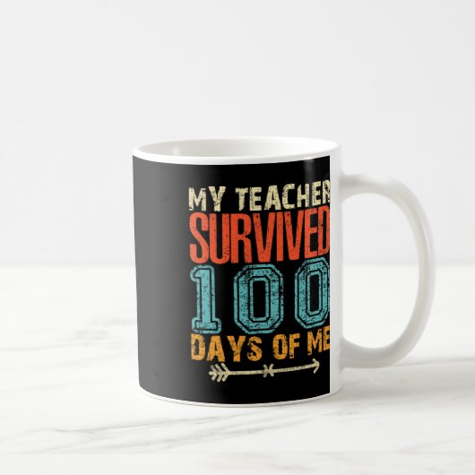 先生生き延び100日の私のおもしろい100学校日 コーヒーマグカップ (右)