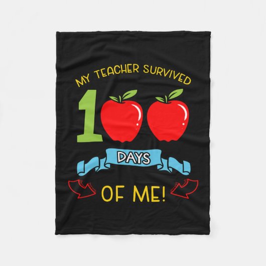 先生生き延び100日の私の幼稚園の学生 フリースブランケット (正面)