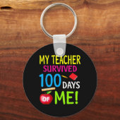 先生生き延び100日の私100学校日 キーホルダー (正面)