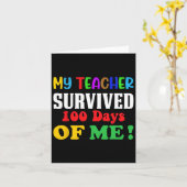 先生生き延び100日Of Me 100Th Day Of Schoo カード (黄色い花)